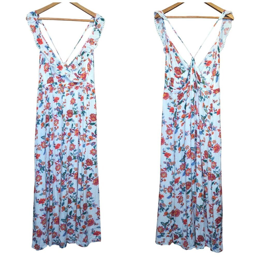 Forever 21Plus Size 3X Floral Print Sleeveless Maxi Dress Fairy Romantic